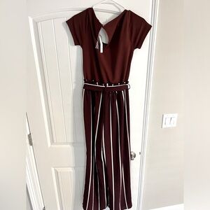 Francesca’s Maroon striped jumpsuit. Perfect condition. Never worn.